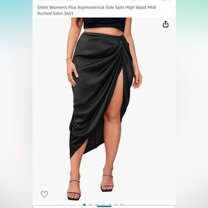 SHEIN Curve Satin Midi Skirt - XXL